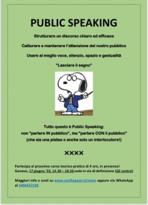 Terza edizione del corso di Public Speaking, 17 giugno 2023